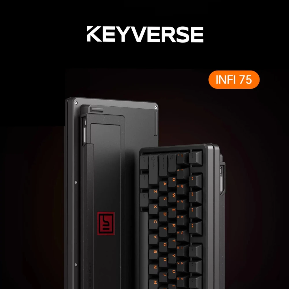 

Keyverse Infi75 Механическая клавиатура Беспроводная трехрежимная система с возможностью горячей замены Специальный экран E-sport Игровая офисная механическая клавиатура