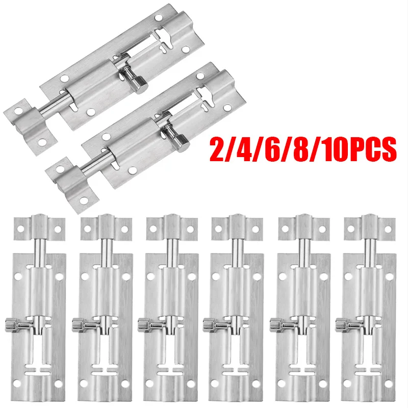 2/4/6/8/10PC Edelstahl Tür Sicherheit Lock Schnalle Fenster Latch Verdickt schiebe Tor Turm Schrauben Latch Fangen Hause Hardware