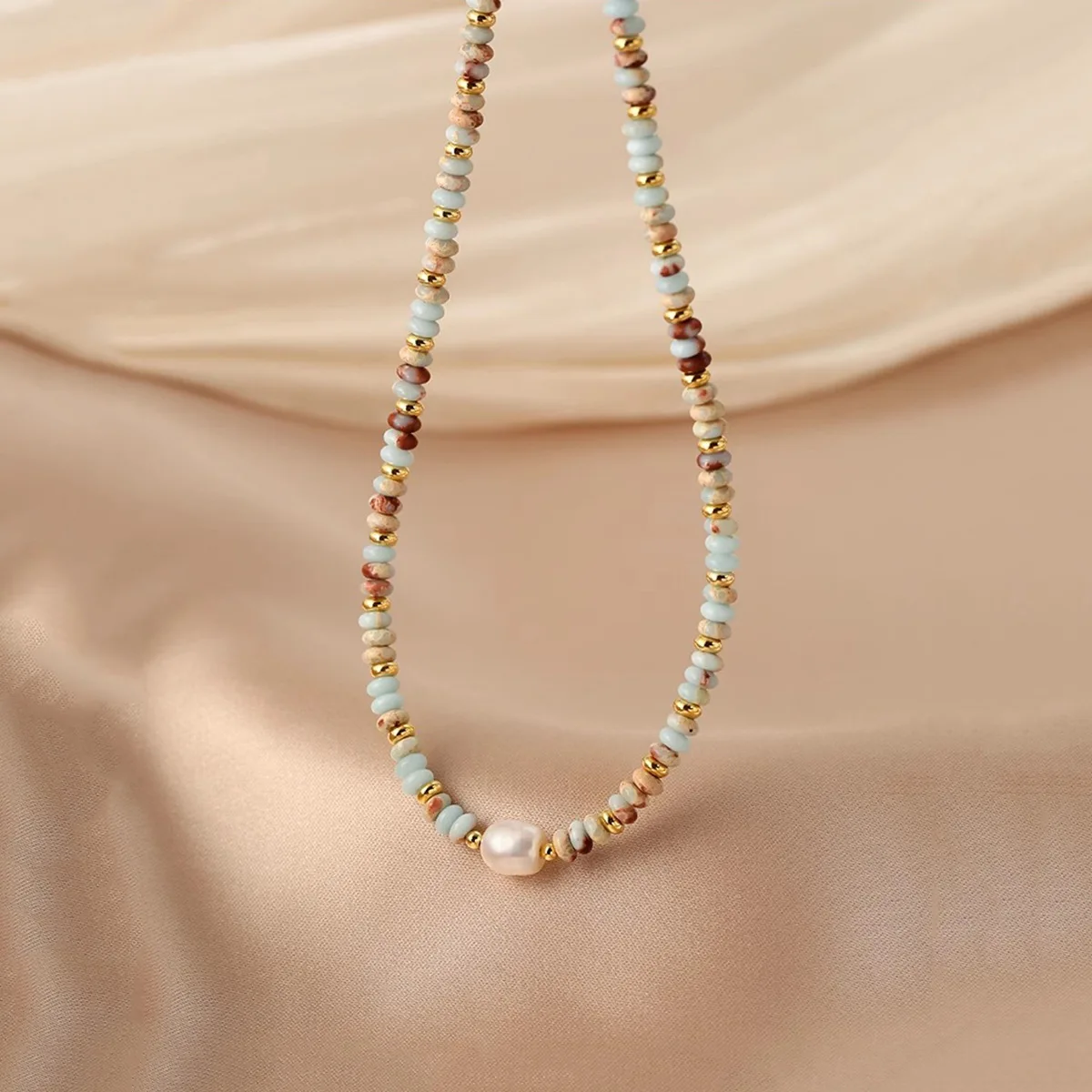 YWYC 7-8 مللي متر الأبيض لؤلؤ المياه العذبة القلائد للنساء الحجر الطبيعي الخرز 36 سنتيمتر 5 سنتيمتر تمديد سلسلة قابل للتعديل طوق القلائد #5