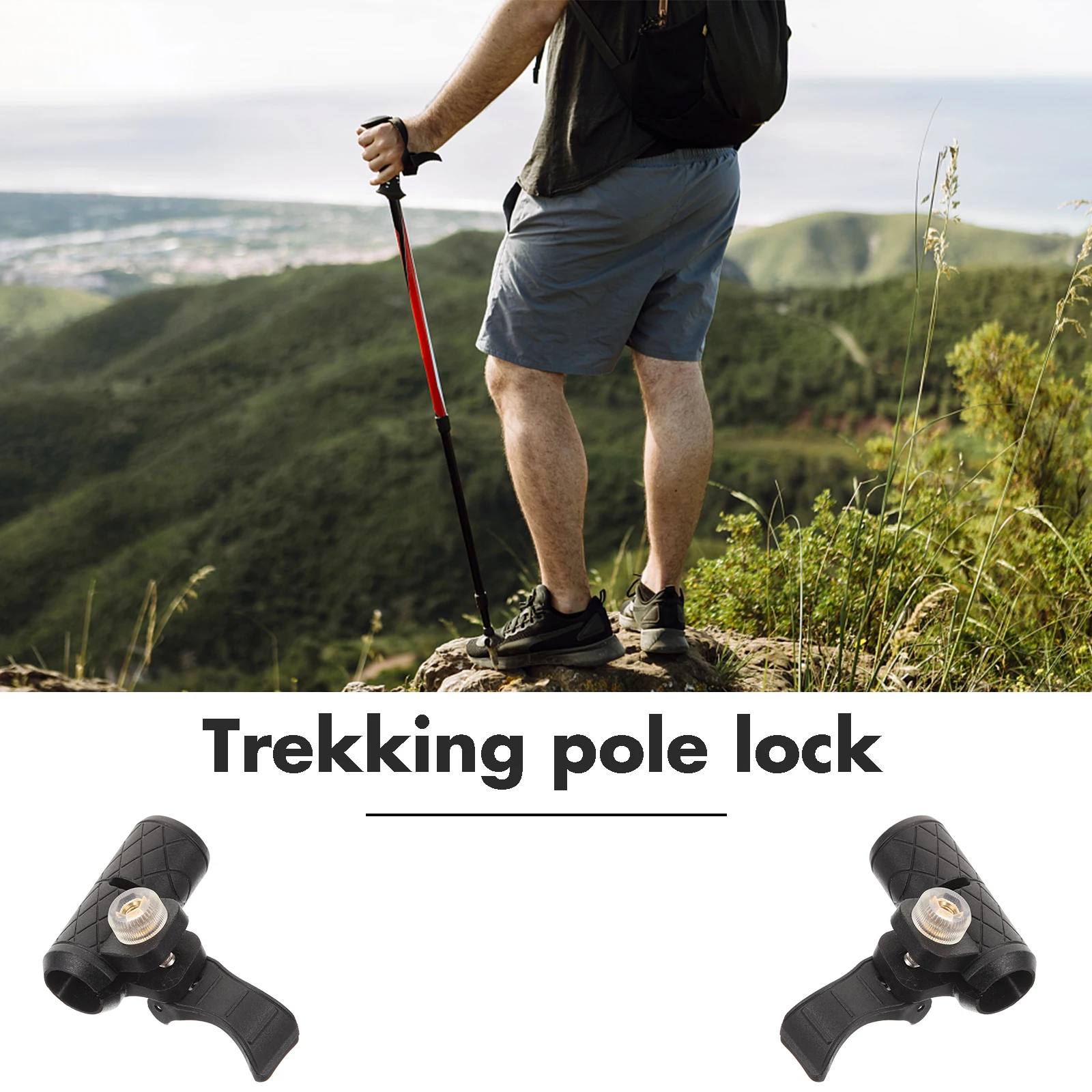 

Walking Stick Hiking Pole External Lock Accessories Trekking Clip for Backpack Climbing Sticks Cane Folding Holder