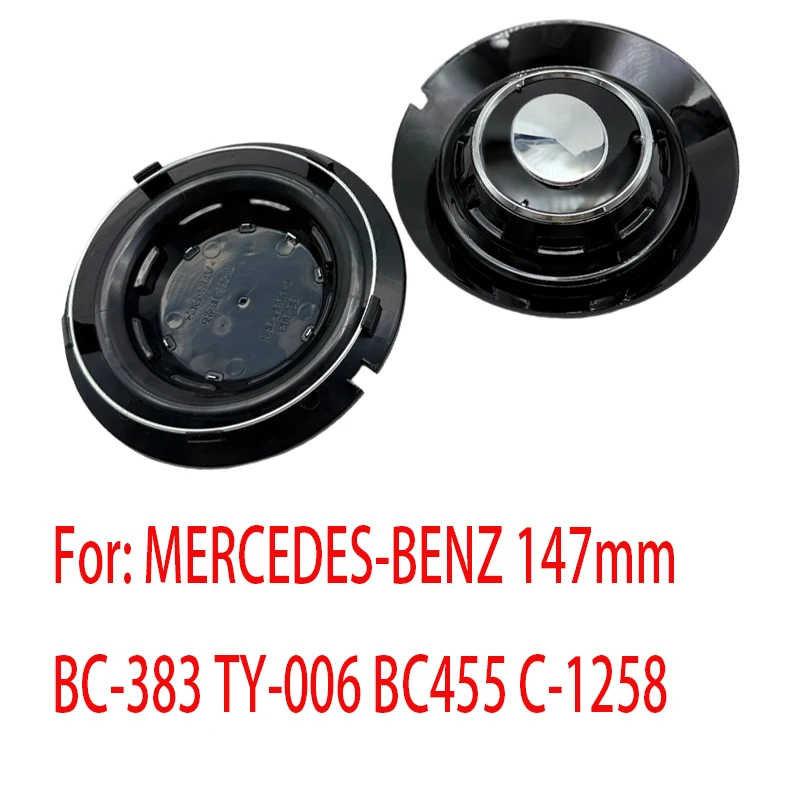 

4PCS/LOT for Mercedes Benz Wheel Cap BC383 147mm BC-383 TY-006 BC455 C-1258 Gloss Black,