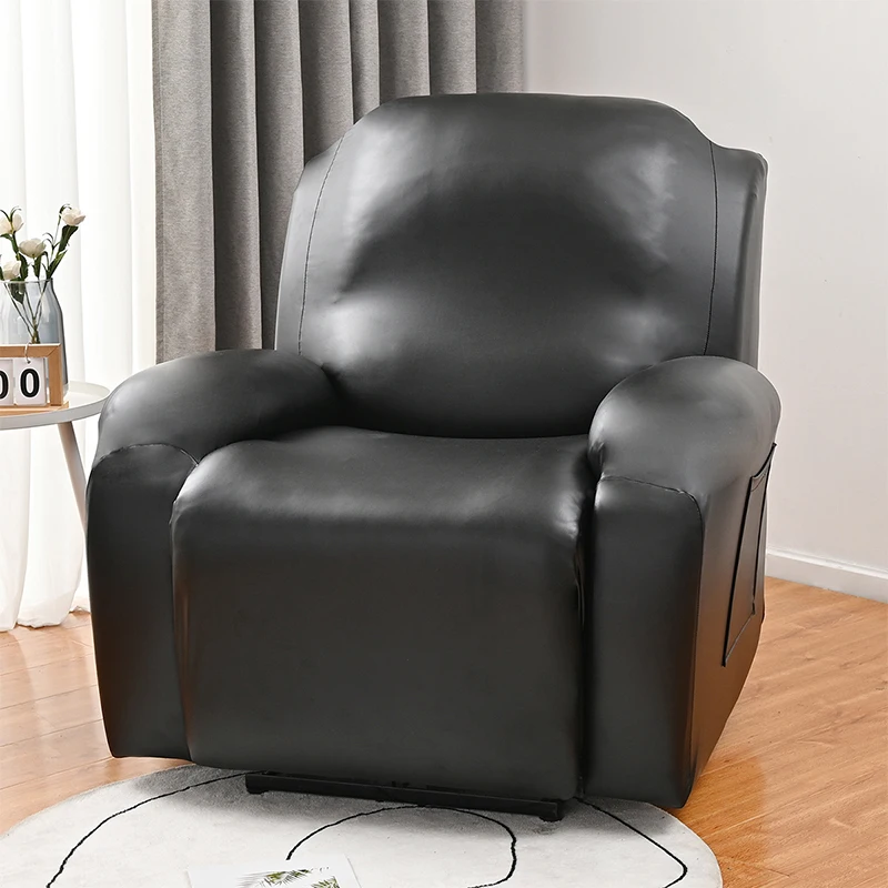 Waterproof PU Leather Recliner Sofa Cover Elastic All-inclusive Chair Covers Oil-proof Armchair Slipcovers Furniture Protector
