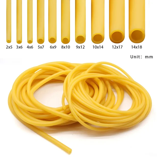 1 ~ 10M rurka z naturalnej gumy lateksowej ID 1,6 ~ 18mm OD 3.2 ~ 22mm opaska do włóczni proca rurka katapulta wąż gumowy pasek napinający