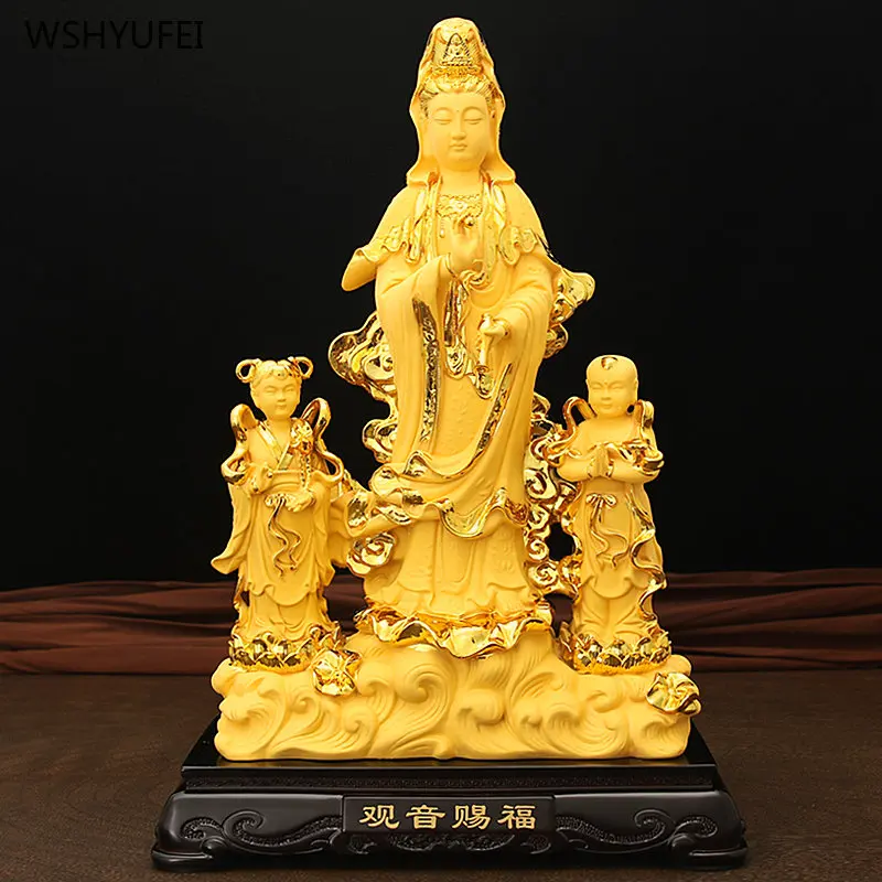 

Resin bodhisattva ornaments attract wealth Thousand-hand Bodhisattva Buddha Statue Craft home Decorate office living room temple