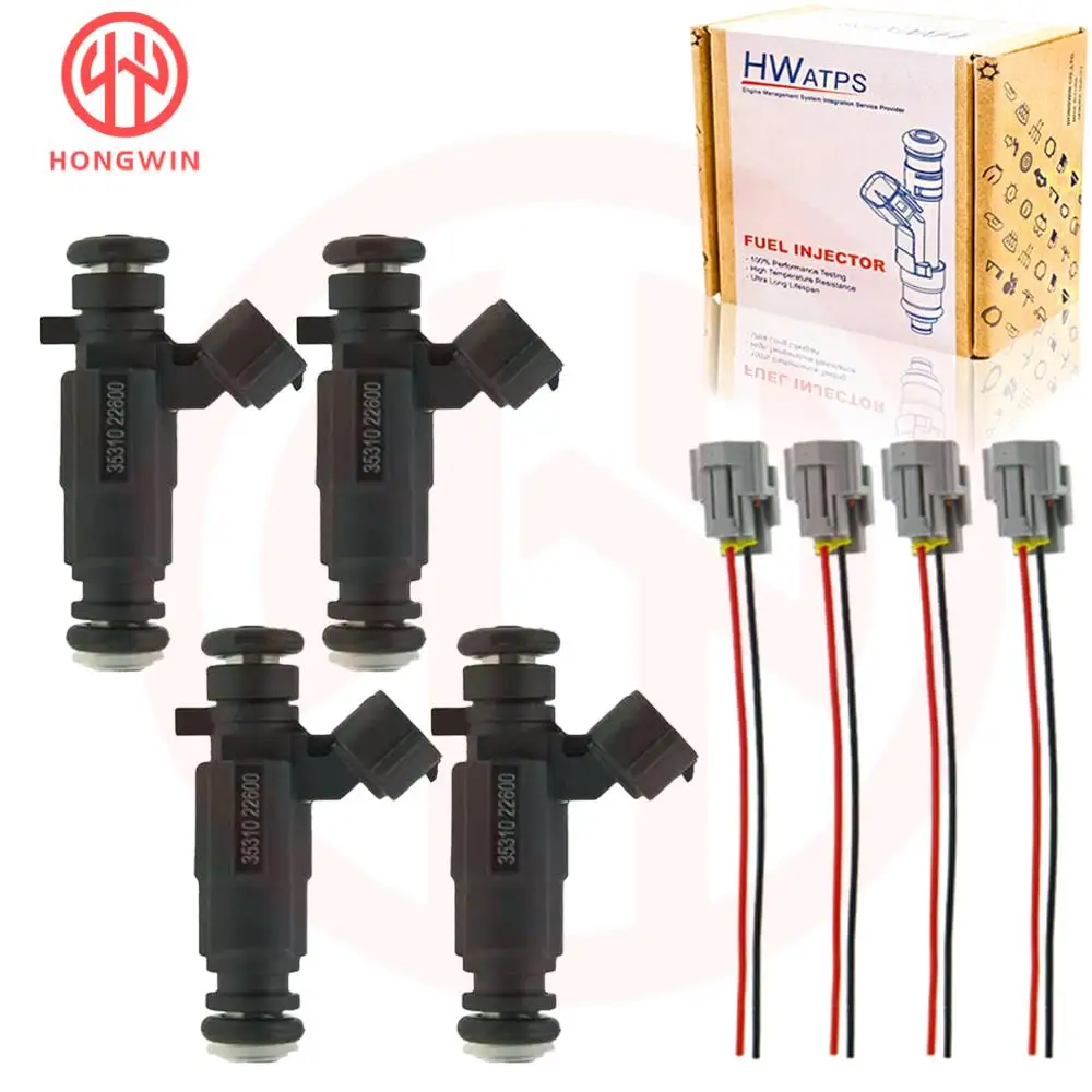 4 Pcs New Fuel Injector Nozzle 35310-22600 For HYUNDAI Accent 1.5L 1.6L 2000 2001 2002 2003 2004 2005 3531022600 35310 22600