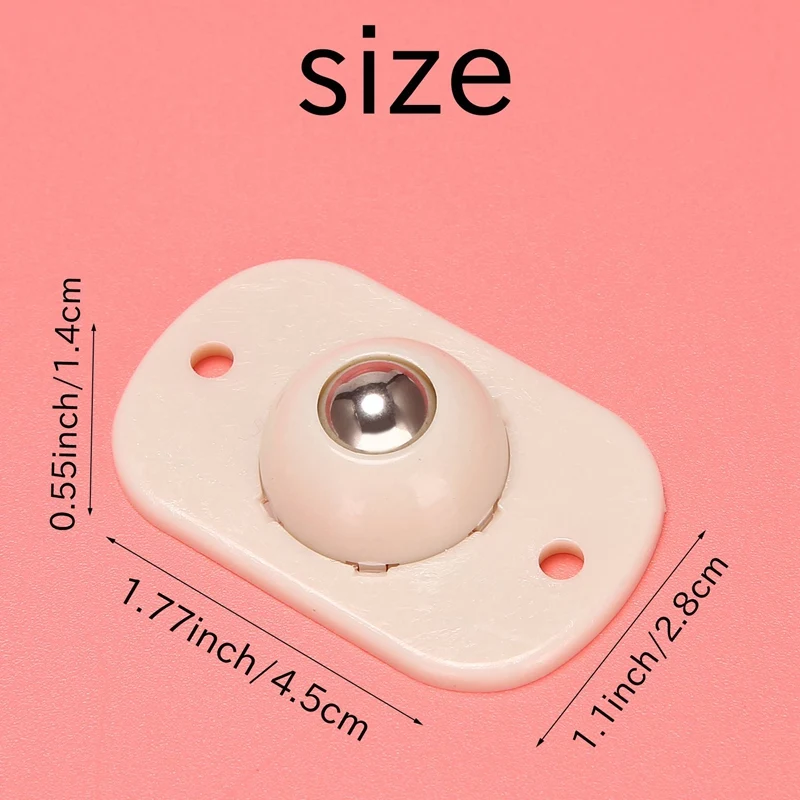 New 20 Pcs Self Adhesive Swivel Caster Stainless Steel Mini Paste Universal Wheel Universal Wheel 360 Degree Rotation Pulley