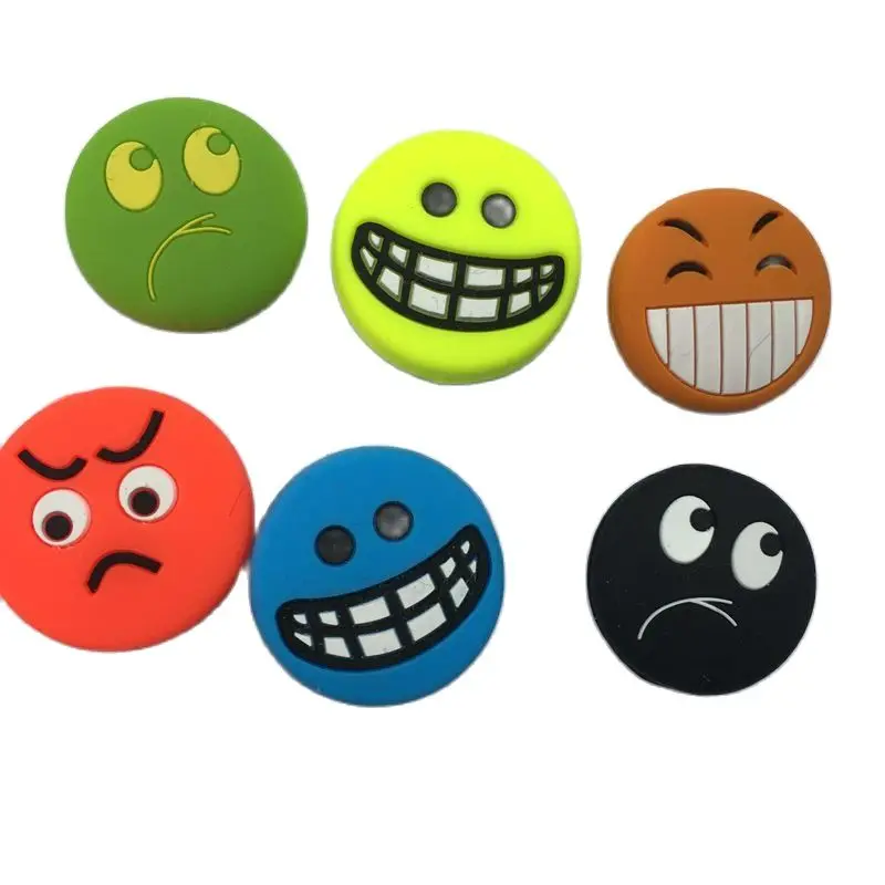 

50 pcs Lovely funny smiles tennis racket shock absorber to reduce tennis racket vibraton dampeners tennis