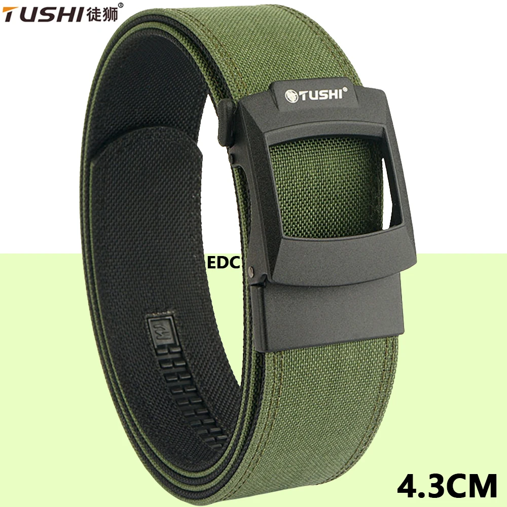 TUSHI New 4.3CM Sports Gun Belt For Men Alloy Quick Release Buckle multi-size Hard Nylon Tactical Belt Male Military Accessories