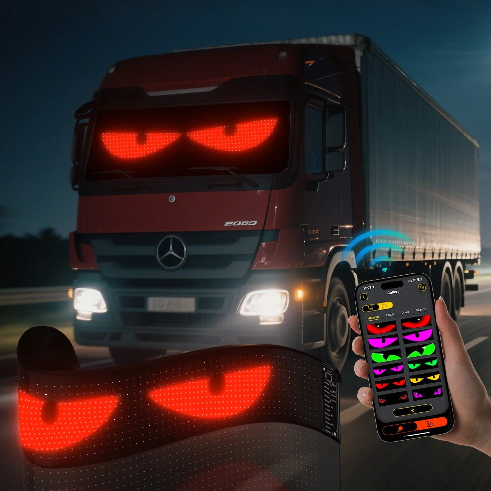 APP Control Flexible LED Car Display Panel Programmable Text Images Animations Screen for Taxi Truck Windshield Advertising