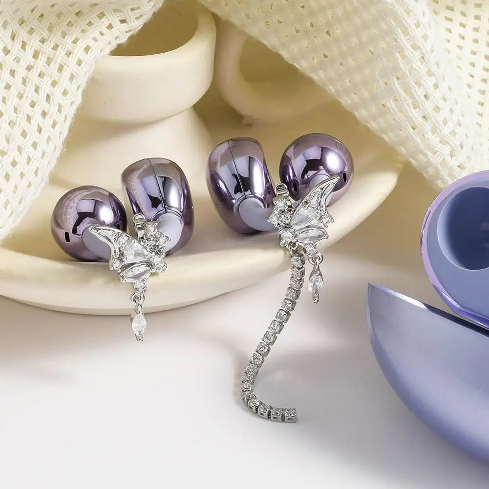 Hexagram Earphone Clip Star Earrings with Rhinestone Decor