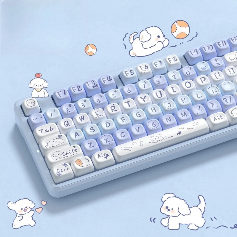 Cloudy Wangwang Keycaps MOA Round Ball PBT Material Cap for 68/75/87/98/104 Keyboards Gaming Office DIY Custom Typing Peripheral