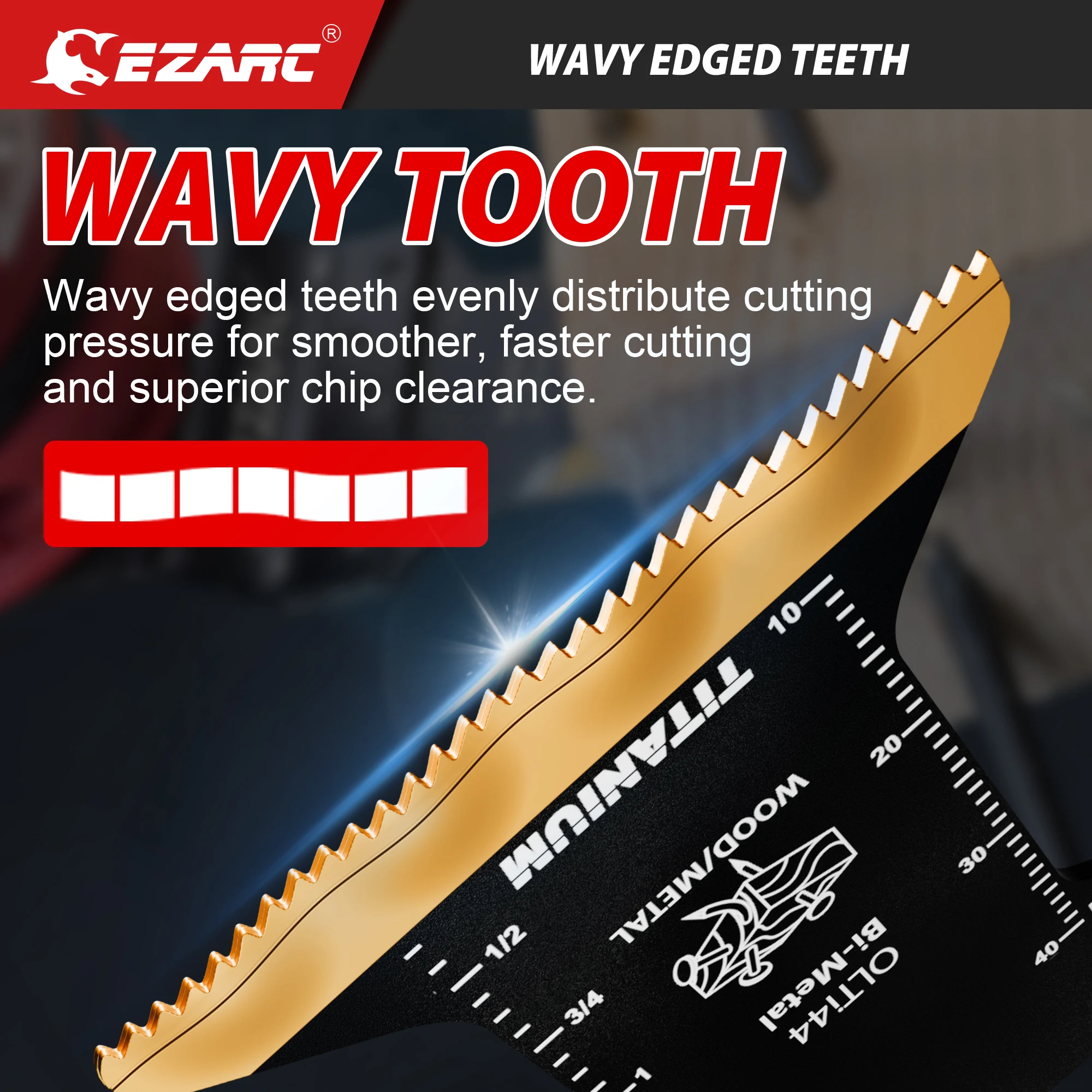 EZARC Titanium Oscillating Saw Blade 1-Pack, Multitool Cutting Saw Blade for Metal, Wood Nails, Screws, Plastic