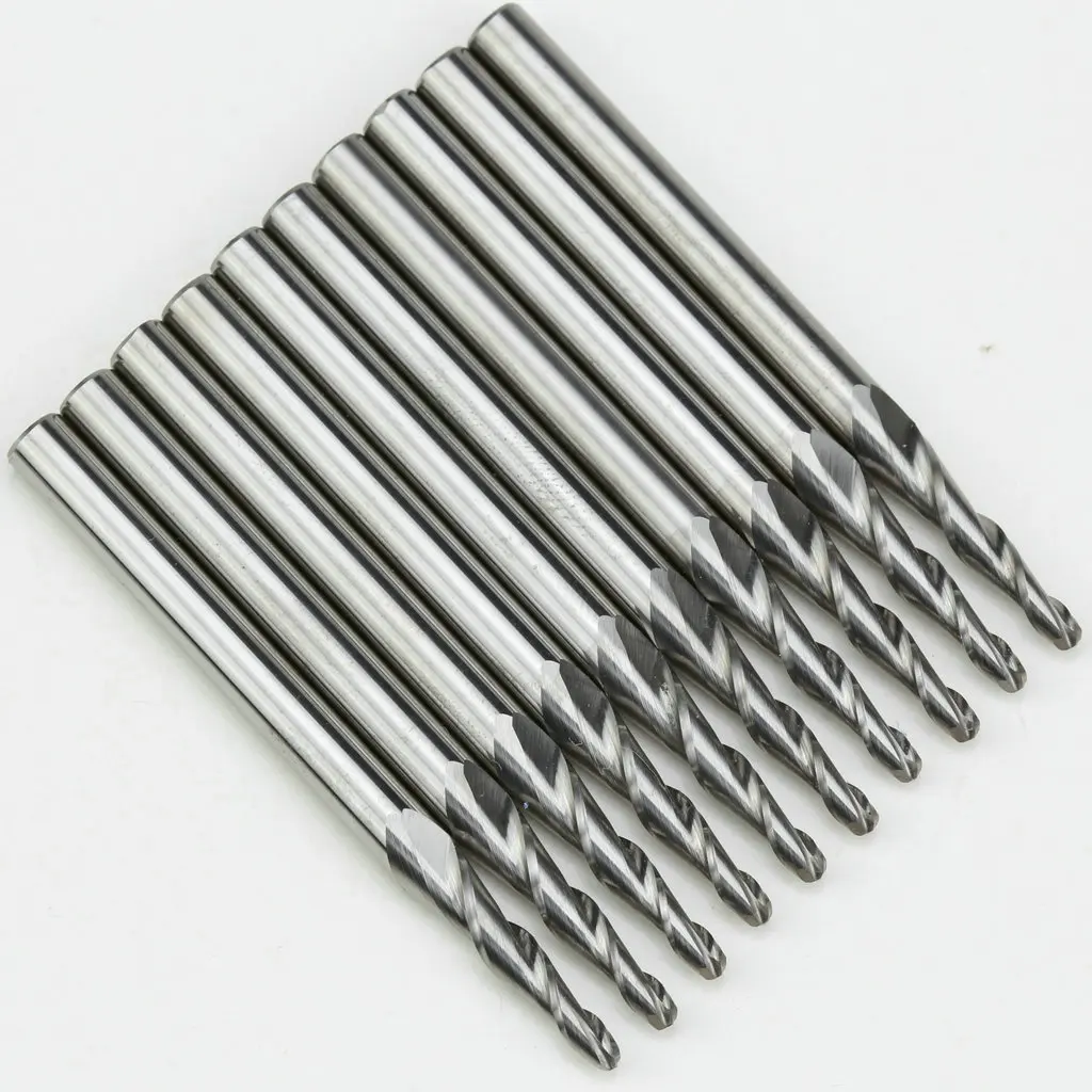 4x15x1.0MM 2 Flute Router Bits Tapered Ball Nose Endmills Milling Cutter CNC Tools for Deep 3D Engraving Cutting Milling Machine