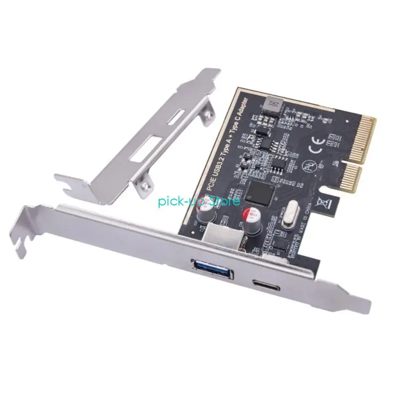 

Q5WA PCIE USB3.2 GEN2 10Gbps Expansion Card PCIE to 2 Port Type C+A ASM1142 Chip Adapter USB Adapter for Desktop PC