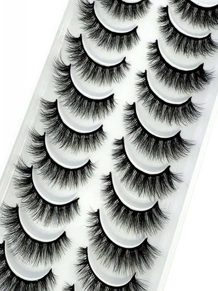 Nouveau 10 paires naturel 3d vison Cils doux Faux Cils croix désordre Dense Extension de Cils Maquillaje Faux Cils Maquillaje H13