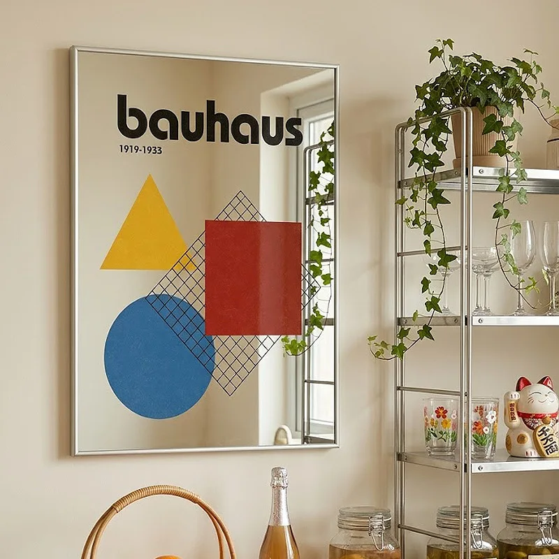 Mirror Decoration Painting Geometric Primary Colors Abstract Hanging Paintings Creative Design Minimalist Wall Art Painting