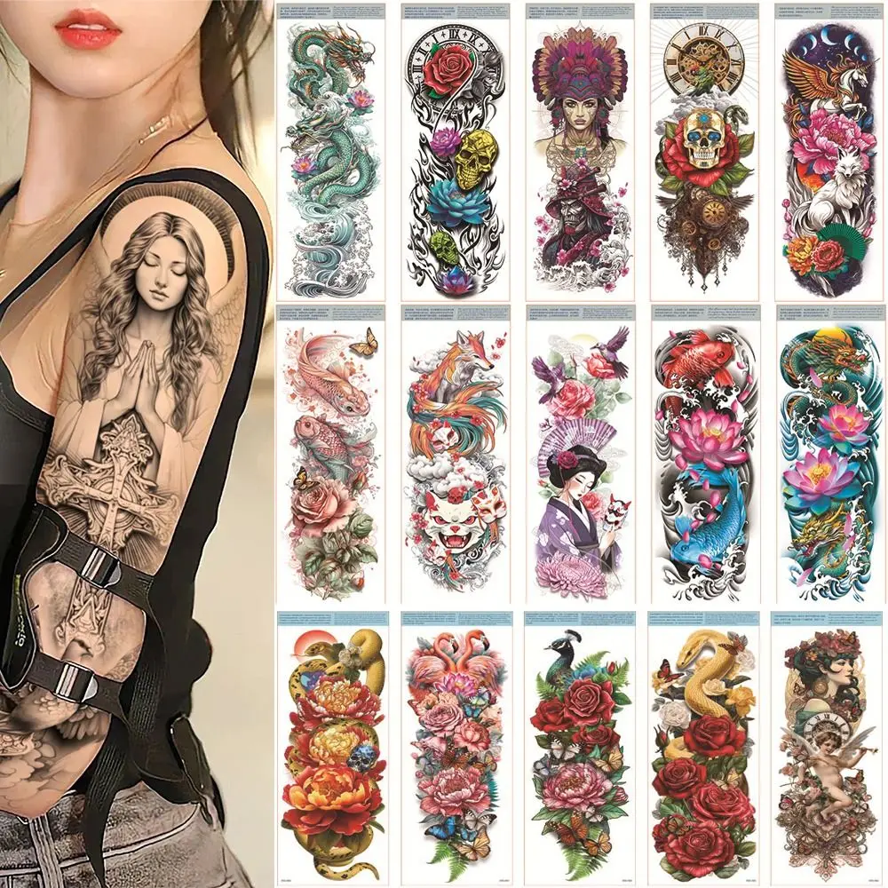 

Snake Butterfly Full Arm Tattoo Stickers Water Transfer Decals Large Size Temporary Tattoo DIY Fake Tattoo Body Art Sticker