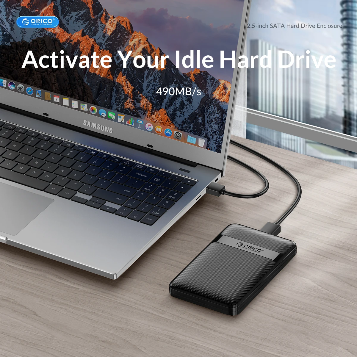 ORICO 2,5'' Festplattengehäuse Werkzeuglos 5Gbps USB zu SATA Externes Festplattengehäuse für 2,5 Zoll 7mm 9,5mm SSD HDD Max 6TB – Detail 1
