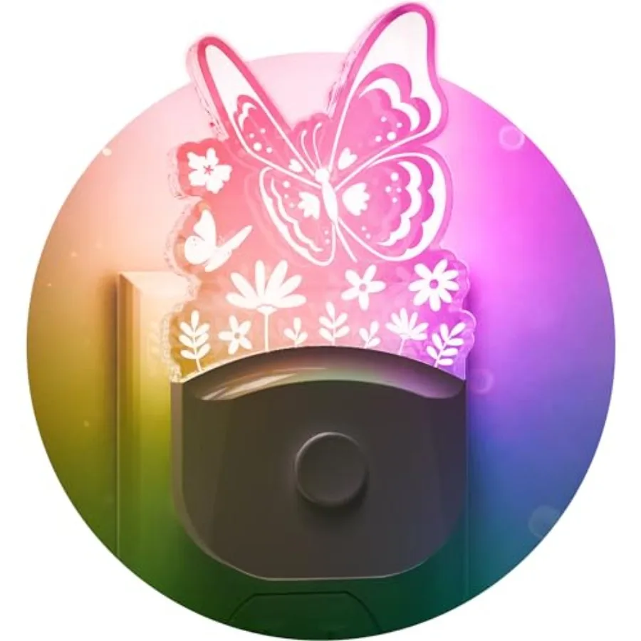 Night Light, 8 Color Changing Night Lights with Dusk to Dawn Sensor, Acrylic Nursery Nightlight for Baby Room, Toddler Bedroom