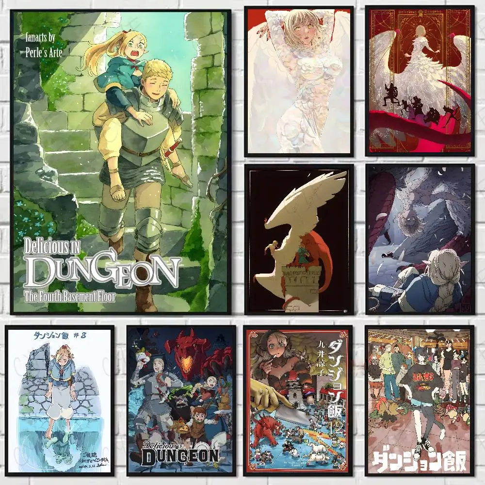 Anime Dungeon Meshi Poster HD Kunst klebrige Wand wasserdicht Zuhause Wohnzimmer Schlafzimmer ästhetische Dekoration