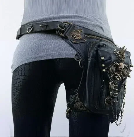 Medieval Renaissance Women Steampunk Gothic Leg Bag Belt Assassin PU Leather Pirate Knight Middle Ages Cosplay waist bag