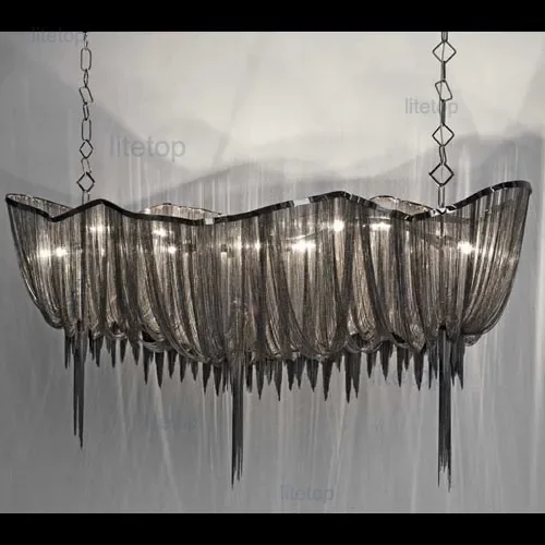 160cm Aluminum Chain Pendant Lamp Suspension Light for Hotel Living Room Office Restaurant Mall Cafe Hanging Ceiling Chandelier