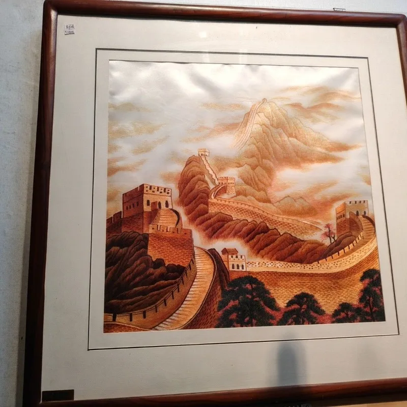 

Wanli Great Wall painting corridor backer office background wall decoration mural Hunan embroidery