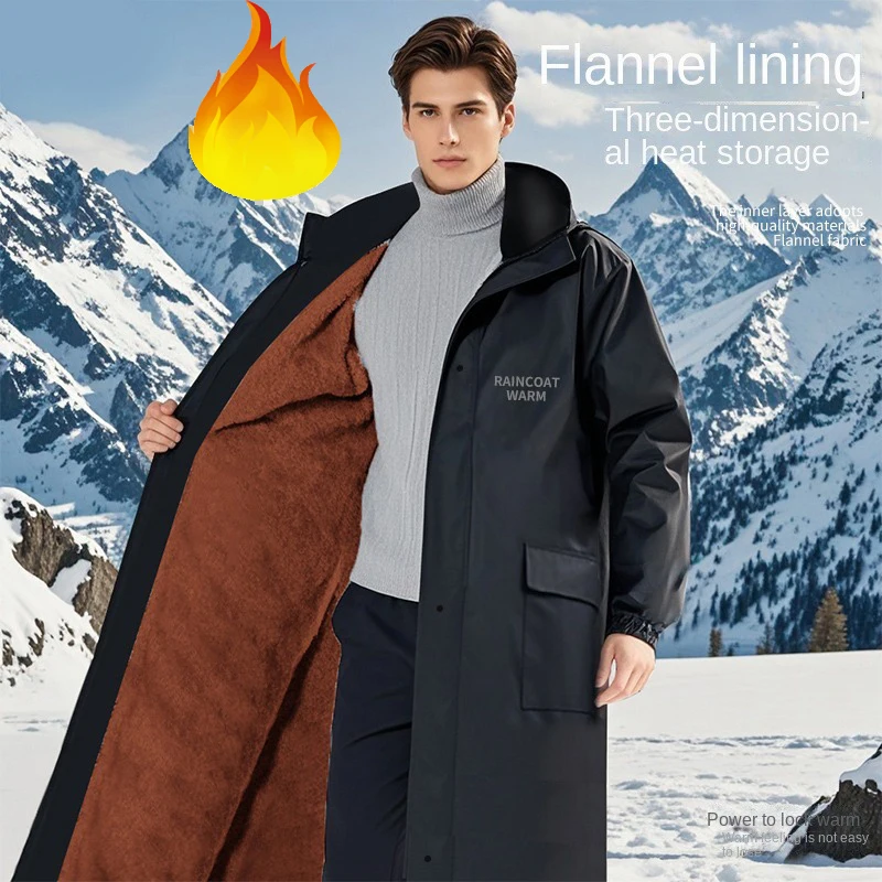 

Warm Raincoats Flannel Men Women Rain Gear Breathable Rain Coat Cover Hiking Camp Fishing Travel Outdoor Rainwear Motociclista