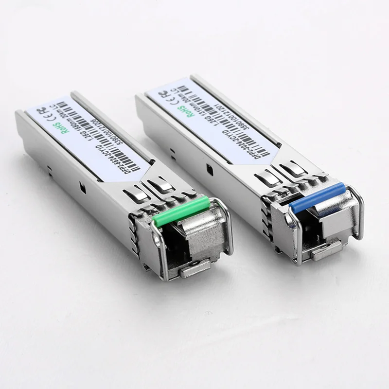 2PCS 1 pair  1.25G 20km SFP Optic Transceiver  1550/1310nm LC single fiber Module For OLT/ Switch