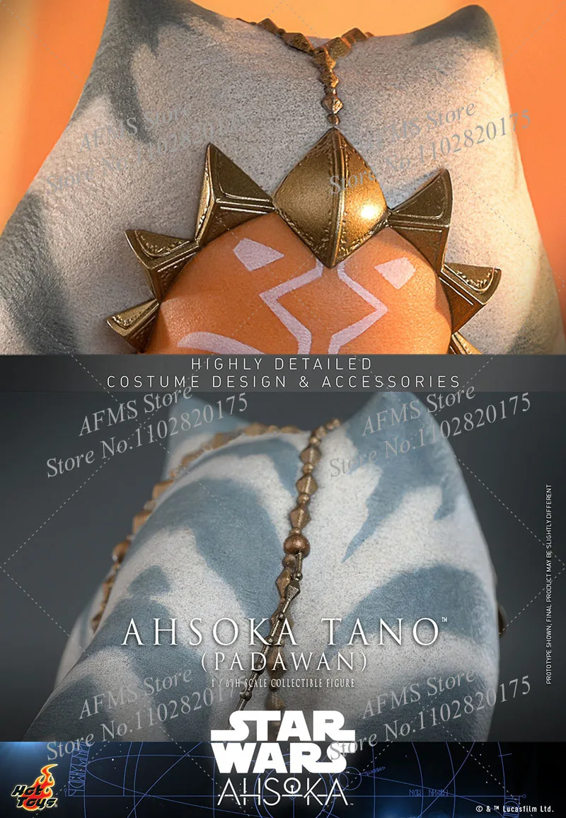 Juguetes calientes TMS123 ‌   Figura coleccionable a escala 1/6 Star Wars Ahsoka Ahsoka Tano Jedi Padawan 12 pulgadas mujeres soldado figuras de acción muñecas