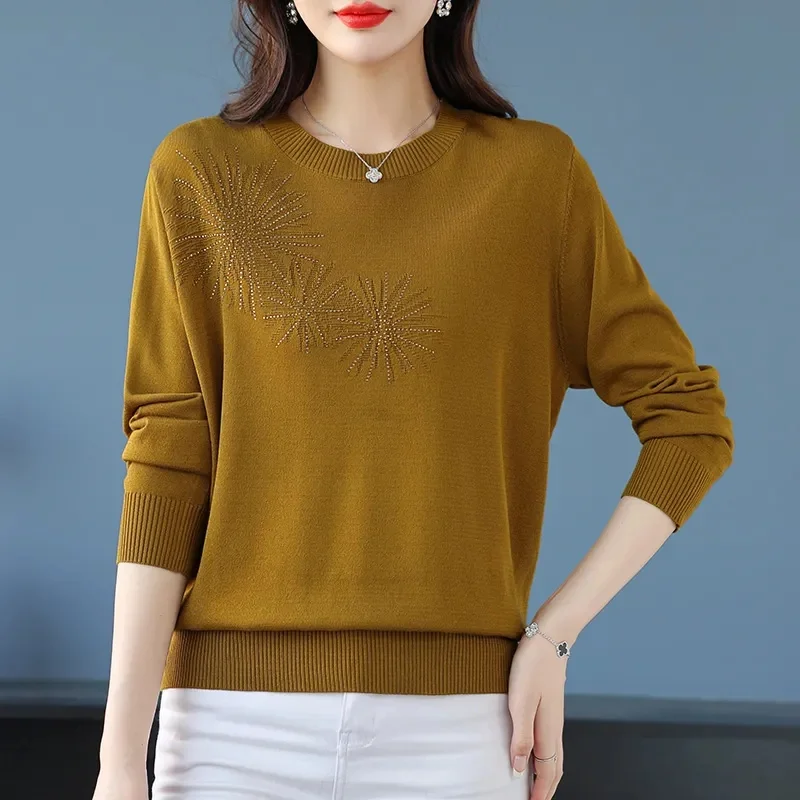 Pull à col rond pour femme, pull de base, pulls décontractés chauds, tricots de mode coréenne, chemise à fond, automne, hiver