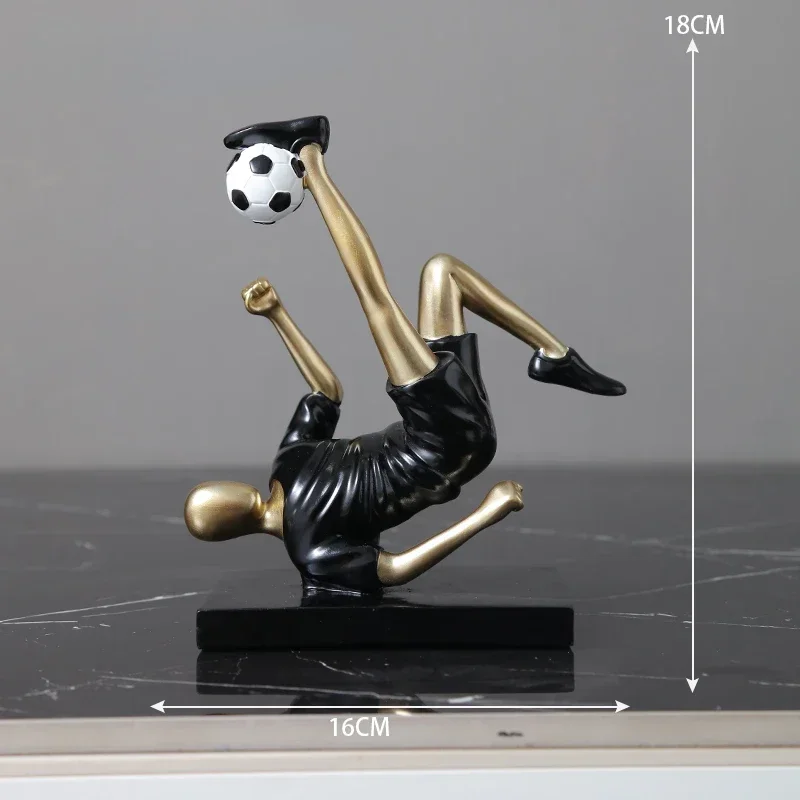 Creative Football Player Statue Ornament Home Living Room Bedroom Decoration Office Desktop Resin Crafts, Birthday Gift for Boys