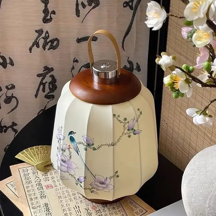 

New Chinese Style Portable Desk Lamp With Zen Inspired Hand Drawn Atmosphere Retro Bedroom Style And Bedside Lamp