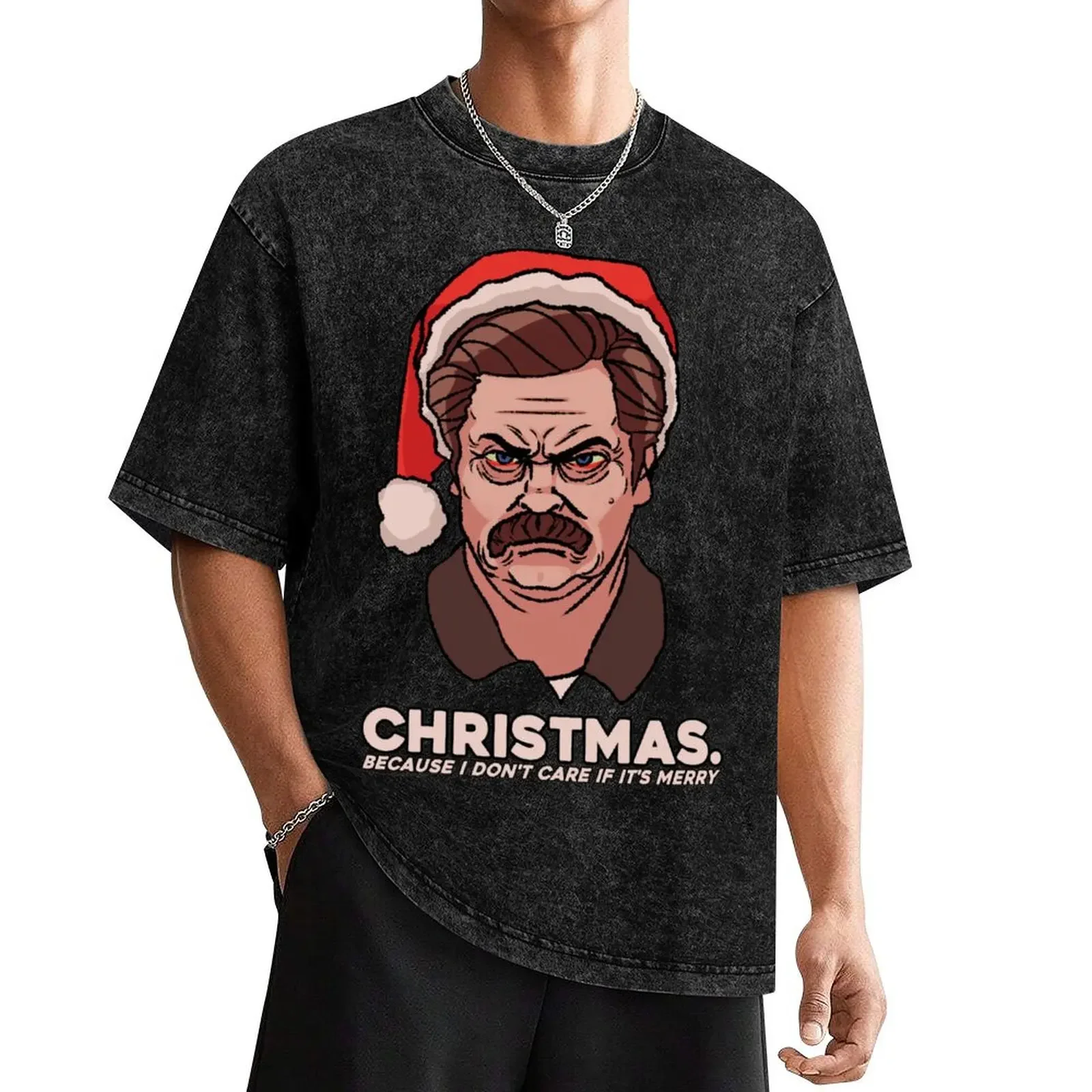 

Ron Swanson Christmas T-Shirt baggy shirts shirts graphic anime clothes cheap stuff Men's t shirts