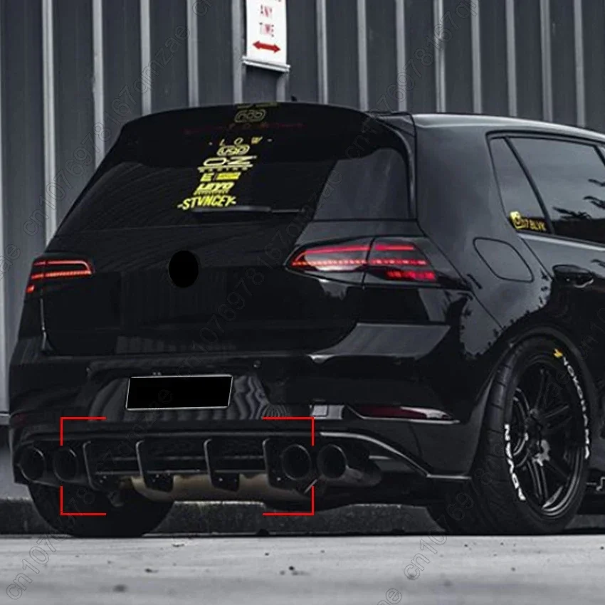 For Volkswagen Golf 7.5 MK 7.5 R GTI 2017-2020 Rear Bumper Diffuser Tail Splitter Spoilers Protector Guard Lip Body Kits Black