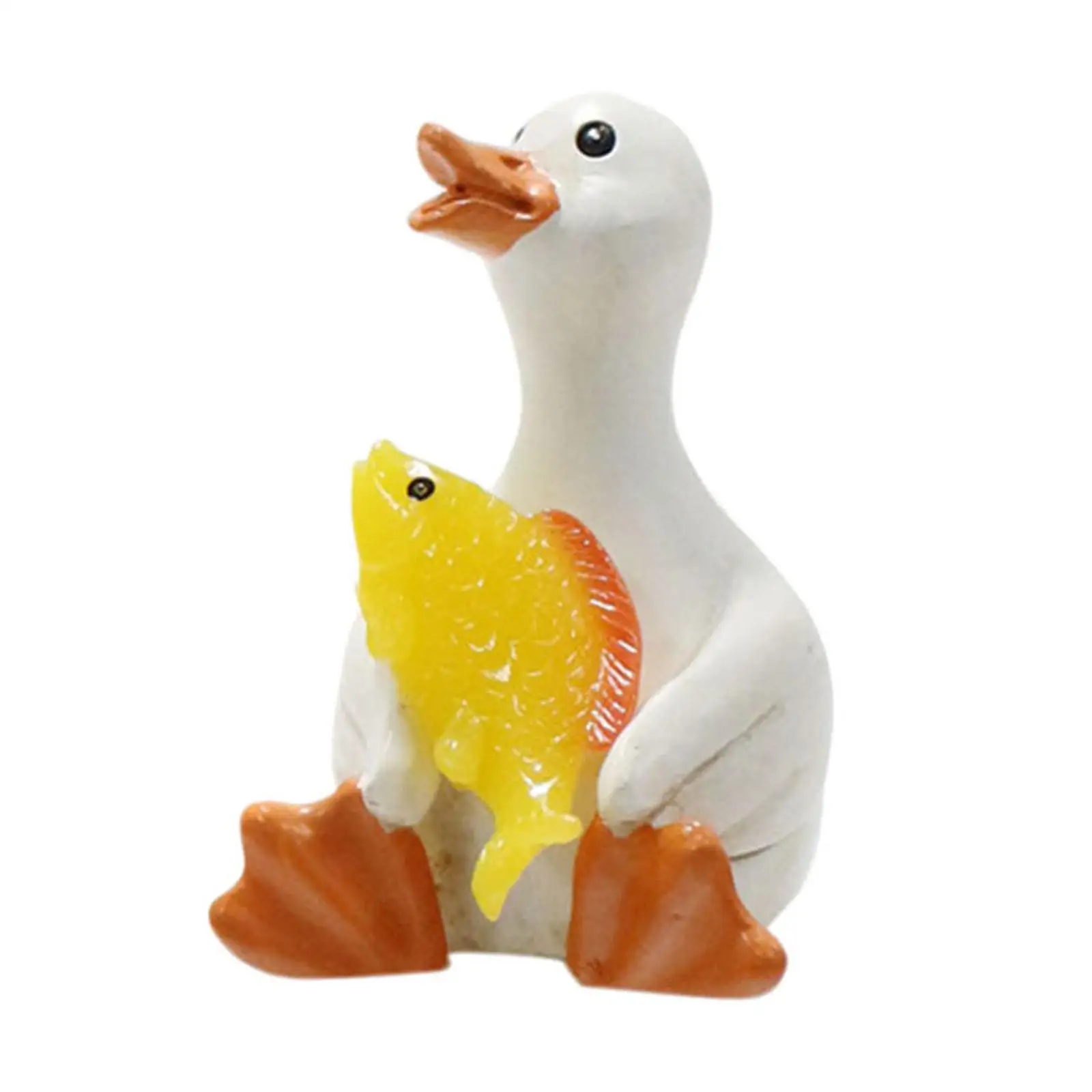 

2x Duck Miniature Figurines Plant Pot Decor Cartoon Decorative Small Statues Ornaments for Patio Yard Indoor Outdoor Backyard