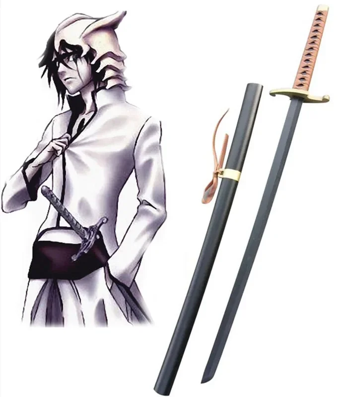 Fantasy Samurai Blade Replica Bleach Ulquiorra Cifer Cosplay Prop Wooden Weapons Sword Katana Decorative Cosplay Props No Sharp