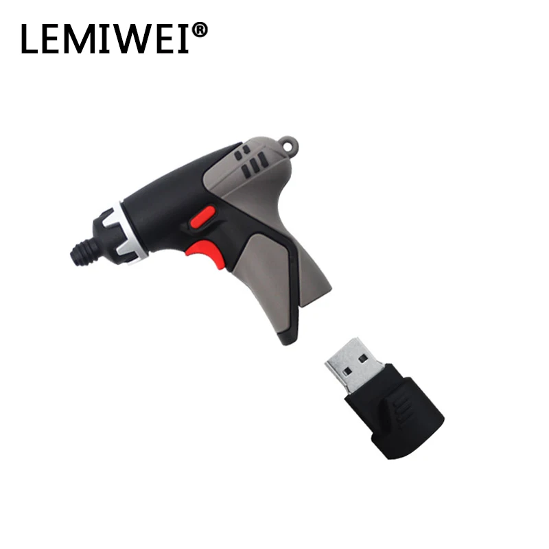 Hoạt Hình Phần Cứng Cụ Đèn LED Cổng USB 64GB Pendrive Búa Vòi Nước Thủy Điện Cờ Lê Máy Khoan Điện Bình Cứu Bút USB