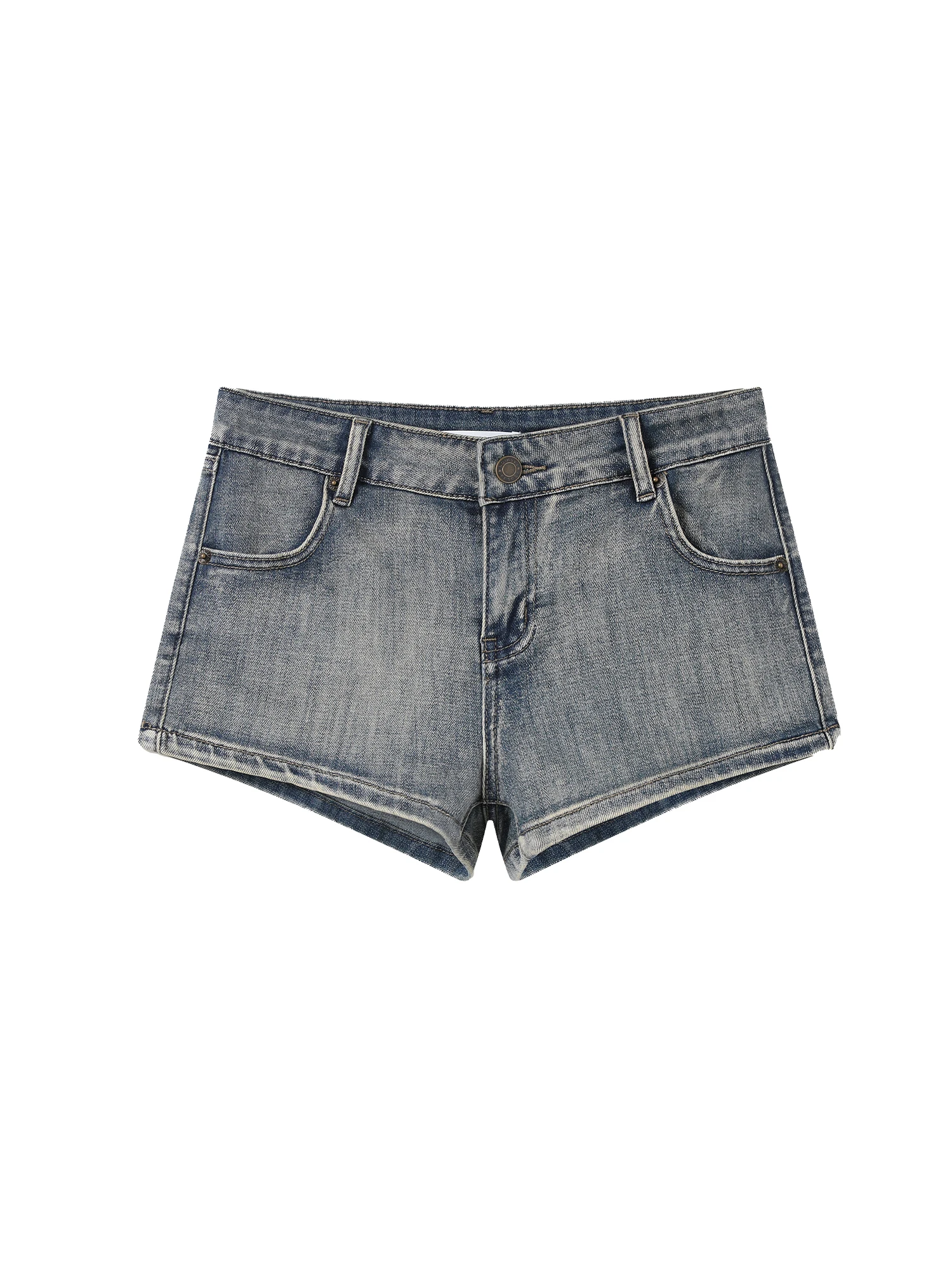 

Джинсы женские летние универсальные Yescci, выцветшие, укороченные, новинка 2025 года, очень милые, маленькие размеры, хлопок, без эластана