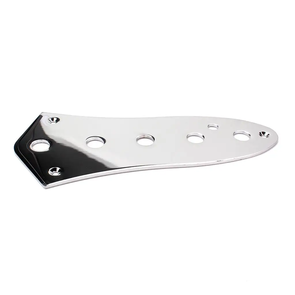 Shiny Steel 5 Holes Control Plate for Guitar Standard Size Chrome