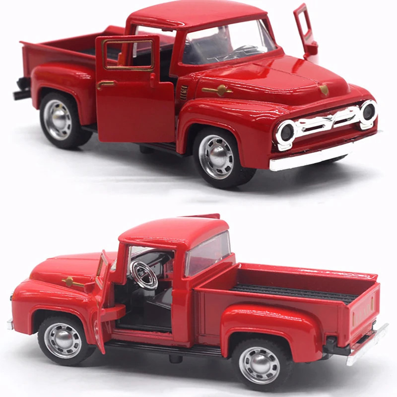 Modelo de coche en miniatura de alta imitación, camioneta de juguete de aleación, adornos navideños