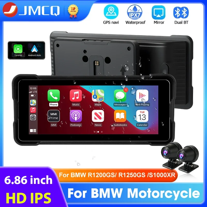 

6,86 "экран Carplay для BMW R1200GS R1250GS ADV S1000XR мотоциклетная навигация беспроводной Android Auto IPX7 водонепроницаемый монитор
