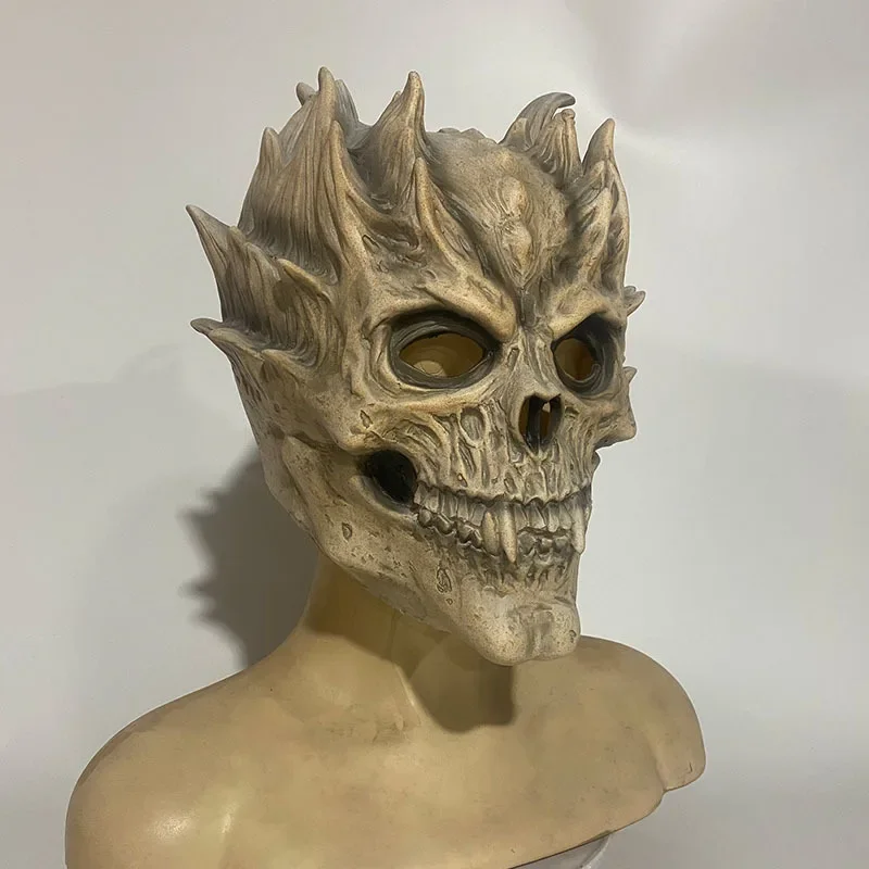 Skeleton Skull Latex Mask Cosplay Accessories Halloween Novelty Character Props Party Funny Scary Dance Party Acting Mask