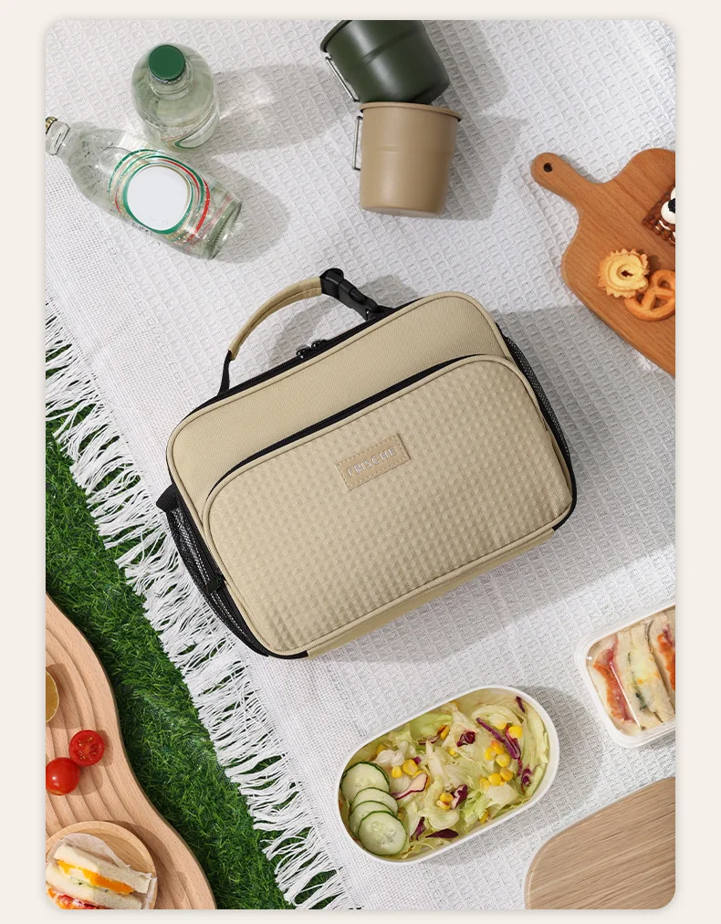 Isolierte Lunchtasche, Isolierung, Bento-Pack, Aluminiumfolie, Reistasche, Essensbeutel, Eisbeutel, Studenten-Bento-Lunch-Handtasche, Isolierung – Detail 12