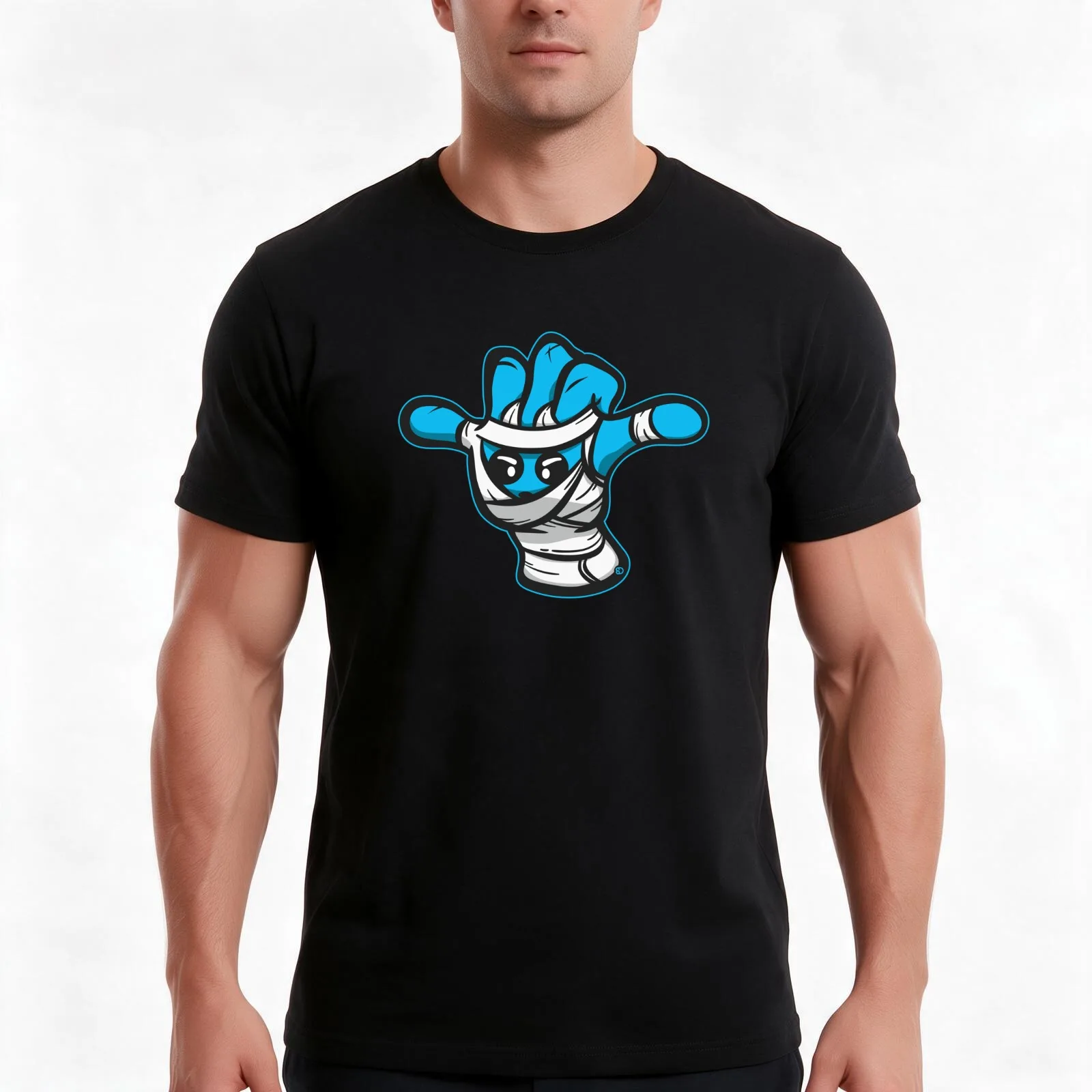 Climbing Hand Tape Gloves Shaka T-Shirt, Summer Casual Cotton Tee, Oversized Streetwear Tops, Vintage Graphic Print, 100% Cotton