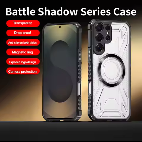 For Magsafe Magnetic Four Corner Anti Drop Transparent Phone Case For Samsung S25 Ultra Edge S23 S20 S21 S22 S24 Ultra Plus FE