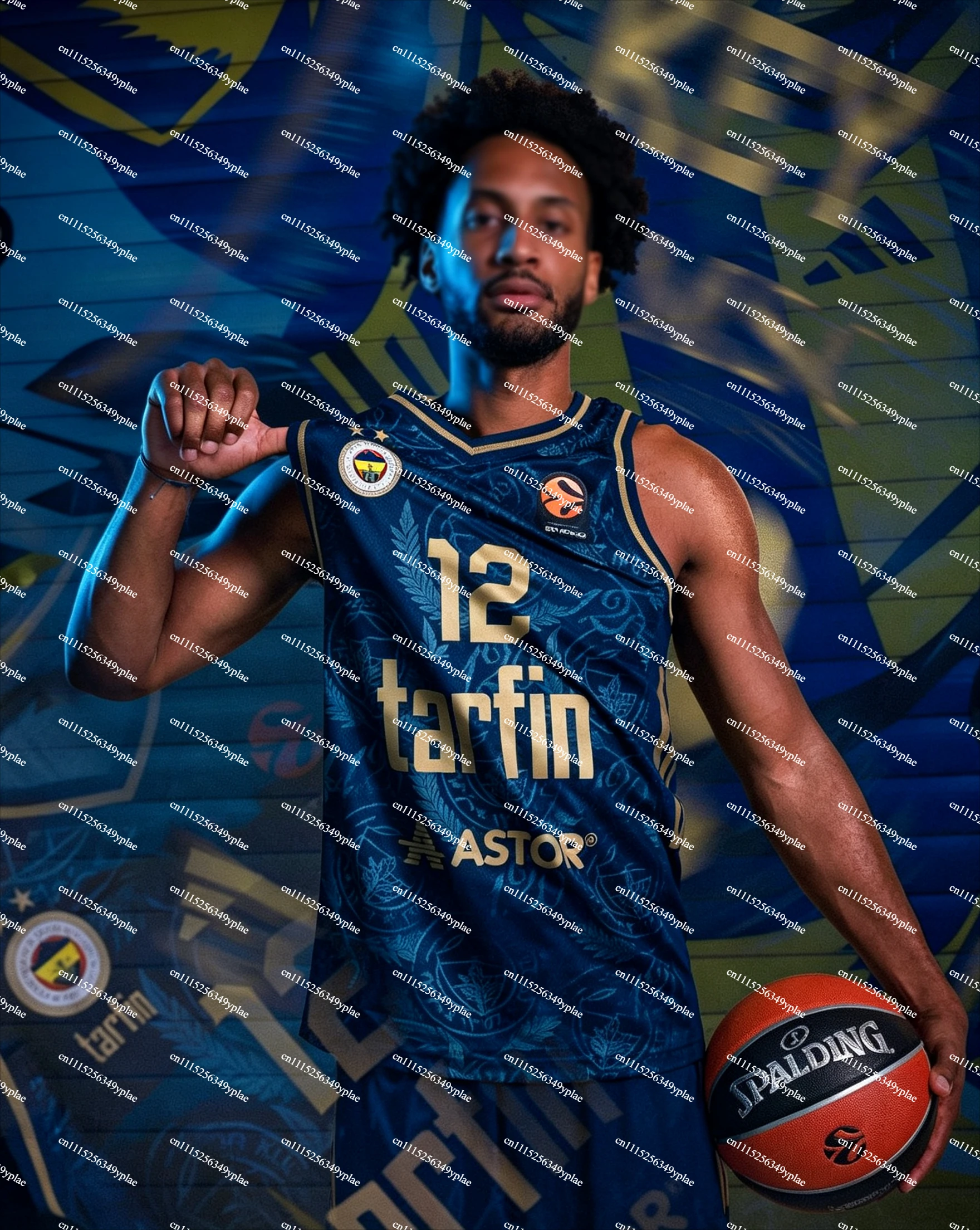 26-27 New Arrivals: Fenerbahce Basketball Shirt # 12 Braxton Key 3D Printed Tank Top for Fans, Y2K Quick Drying Casual T-shirt