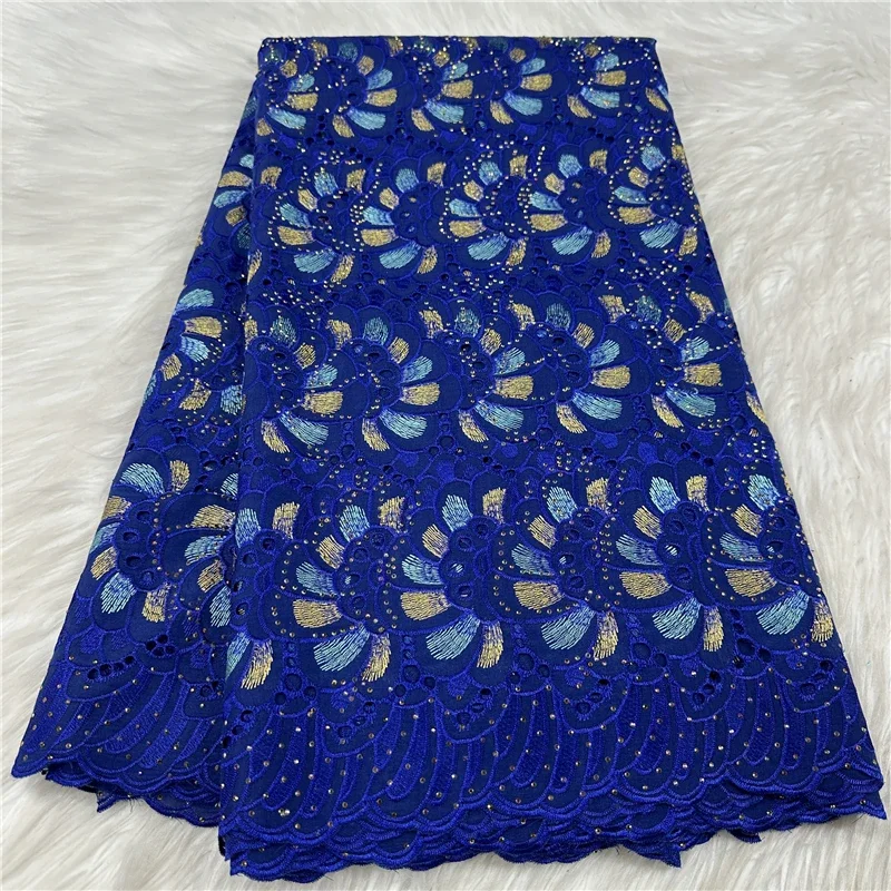 

5-ярдовая высококачественная швейцарская кружевная ткань, сухая кружевная вышивка, африканская 100% хлопчатобумажная ткань, швейцарская вуаль, кружево в Дубае, 18L1101503