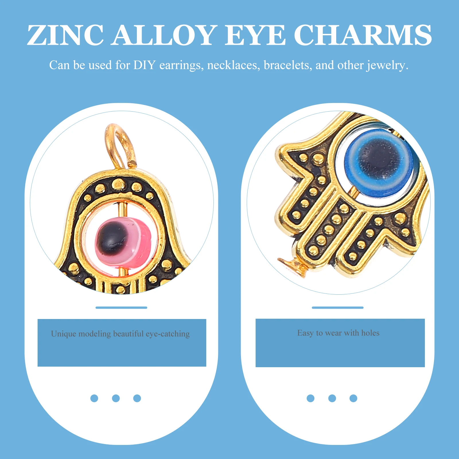 

Eyeball Charm Rotating Pendant Jewelry Evil Bead Pendants Decor Zinc Alloy