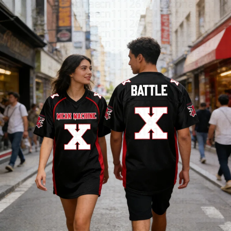 #13#23#X#18 Embroidered American Football Jersey Breathable Custom Shirt MEAN MACHINE CREWE Training Jersey Family Kids Tees 26